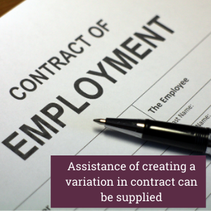 Assistance in creating a variation in a contract can be supplied