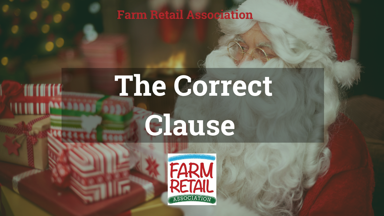 Santa and 'the correct clause' in text overlay