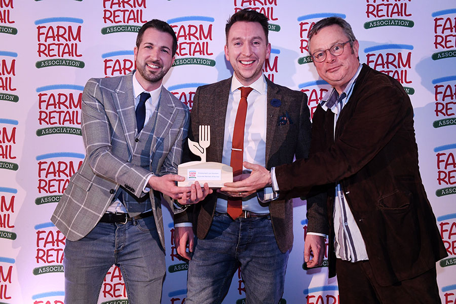Luke Taylor and Kevin Murphy with FRA Awards host Hugh Fearnley-Whittingstall